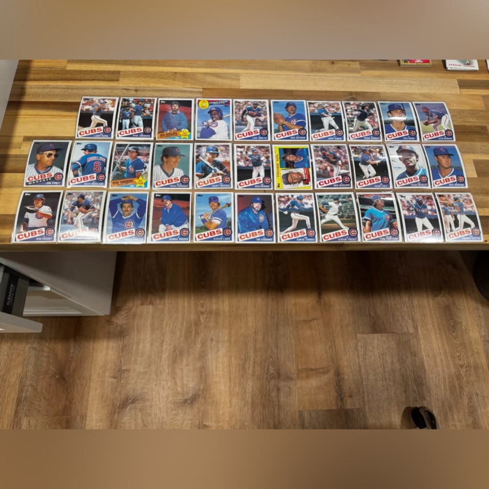 1985 Topps Chicago Cubs Baseball Complete Team Set - 32 Cards All Sharp Corners